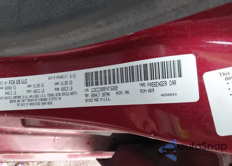 2015 Chrysler 200 Limited из США, поврежденный, VIN 1C3CCCAB9FN716269